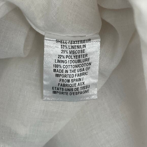 Milly Midi Length Monroe Dress Blue White Striped Linen Blend Womens 6 AS IS - Picture 9 of 9